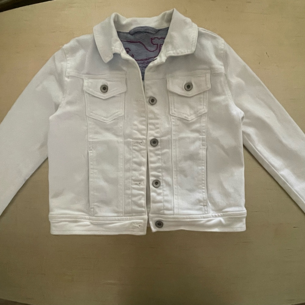 Vineyard Vines Girls White Denim Jacket
